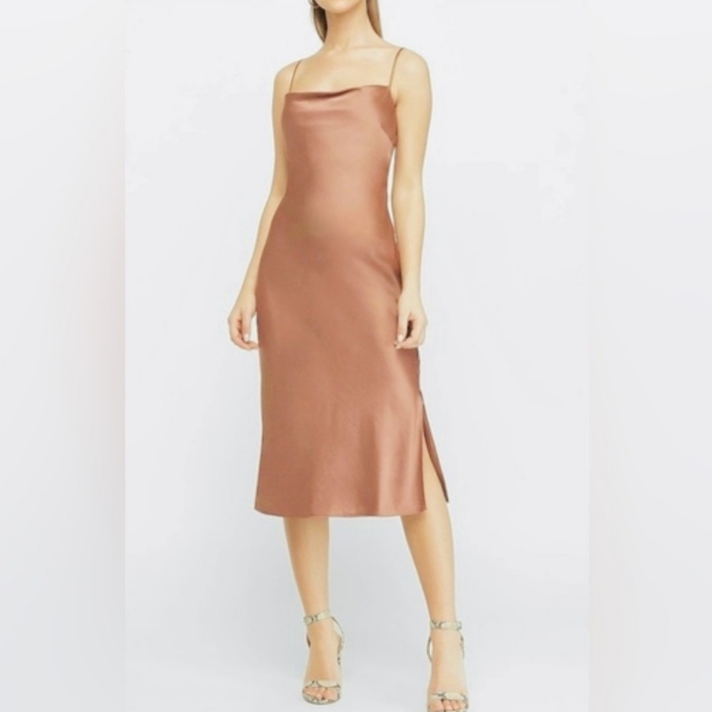 NWT EXPRESS Satin Cowl Neck Midi SlipDress X Small